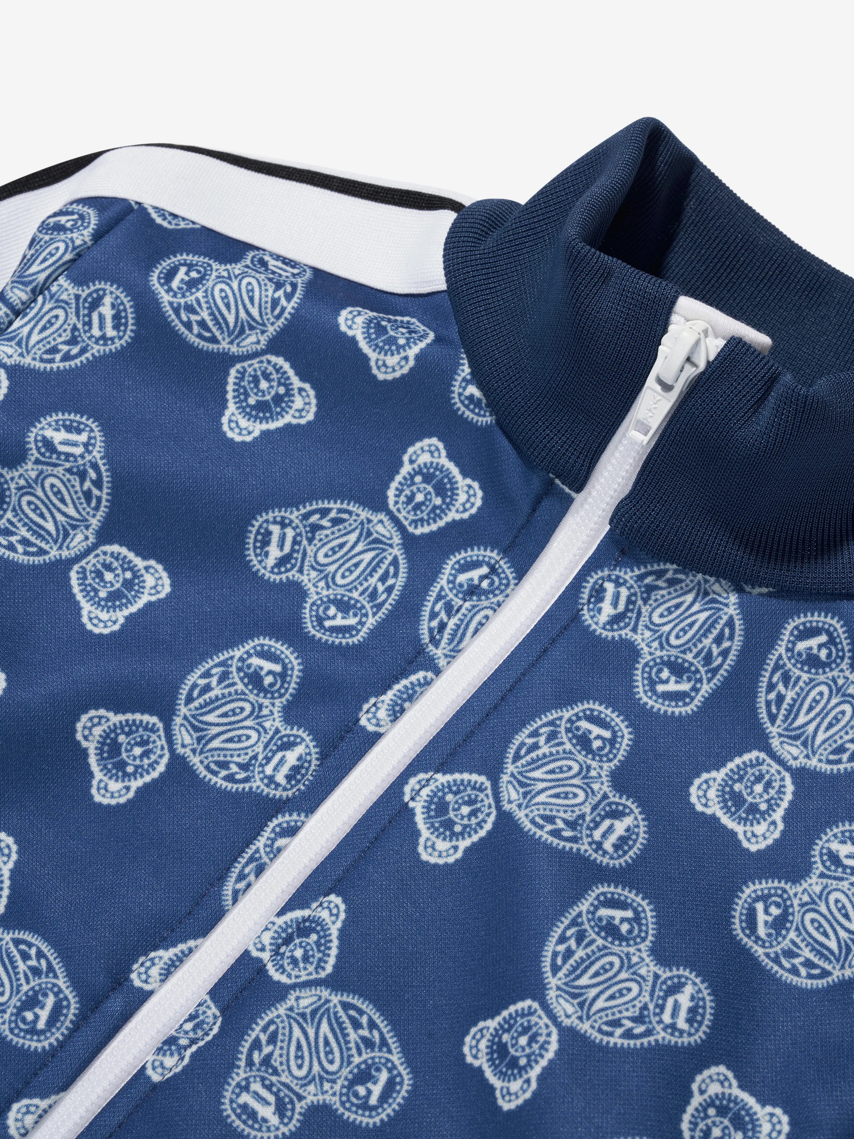 Palm Angels Boys AOP Bears Paisley Track Jacket in Blue