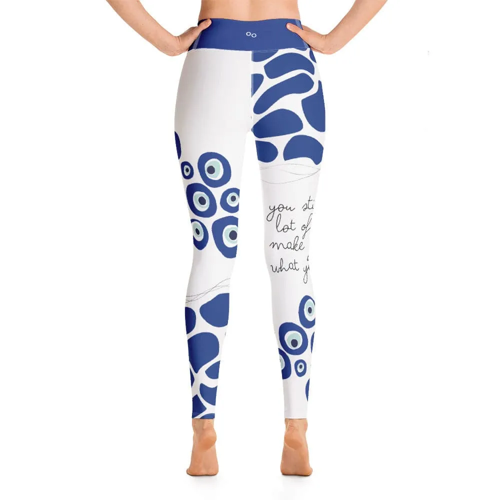Printed Leggings "Eyes on Me" Blue