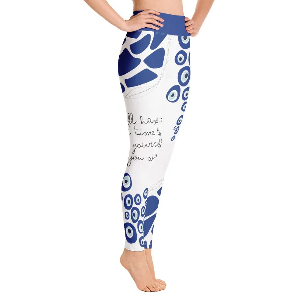 Printed Leggings "Eyes on Me" Blue