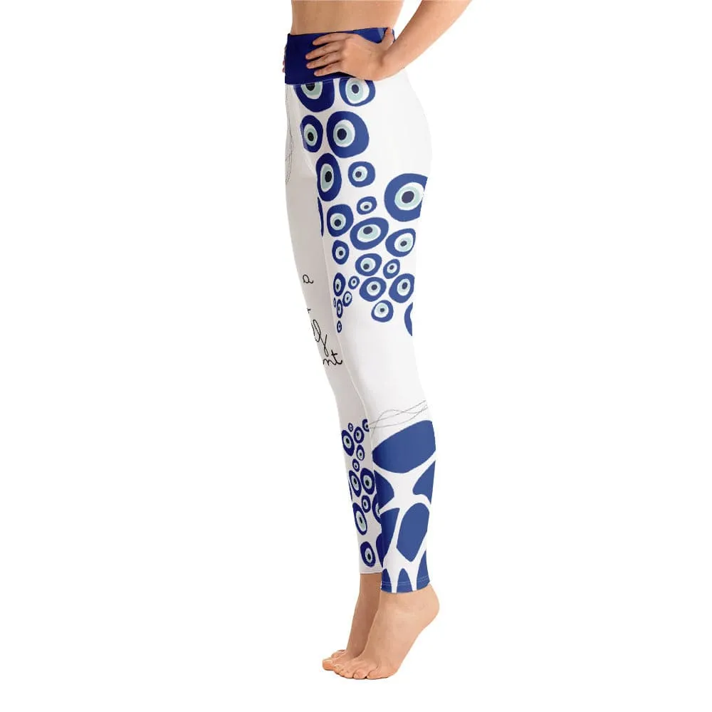 Printed Leggings "Eyes on Me" Blue