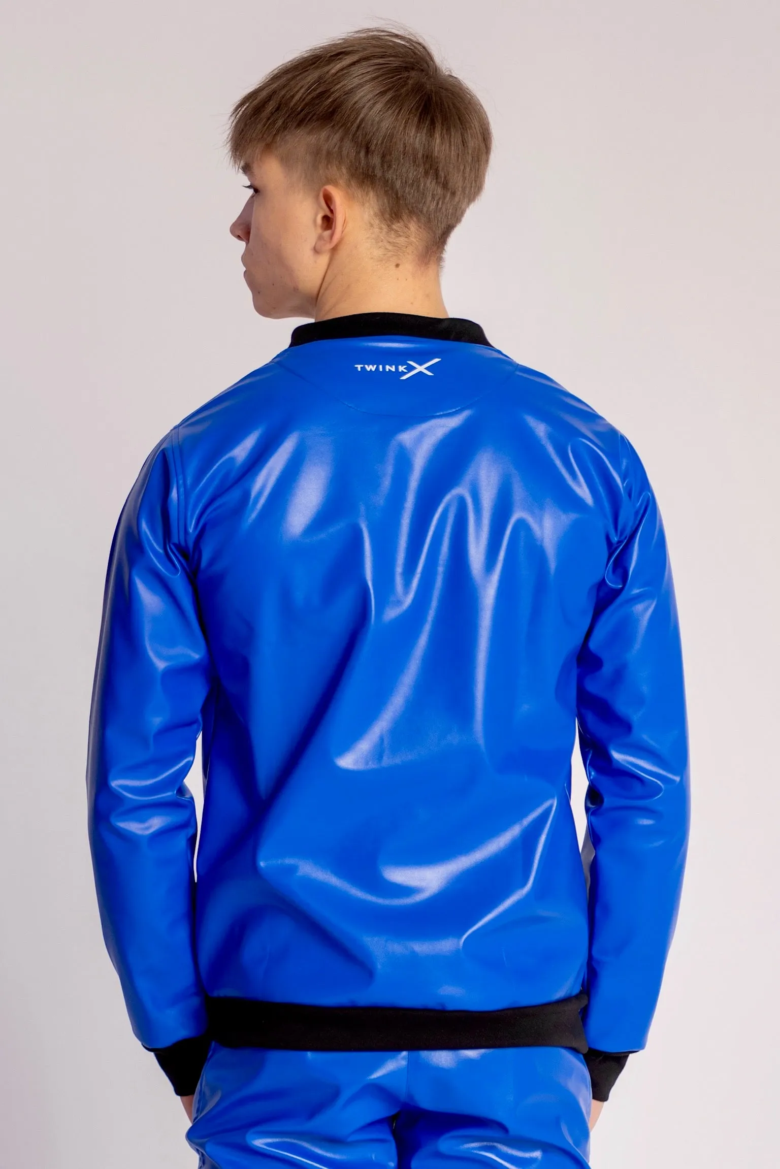 pullover "adonis x sky blue vegan leather"