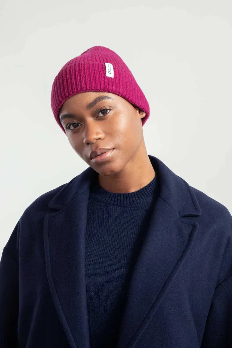 Recycled Cashmere Beanie Marcello - Pink Ciclamino