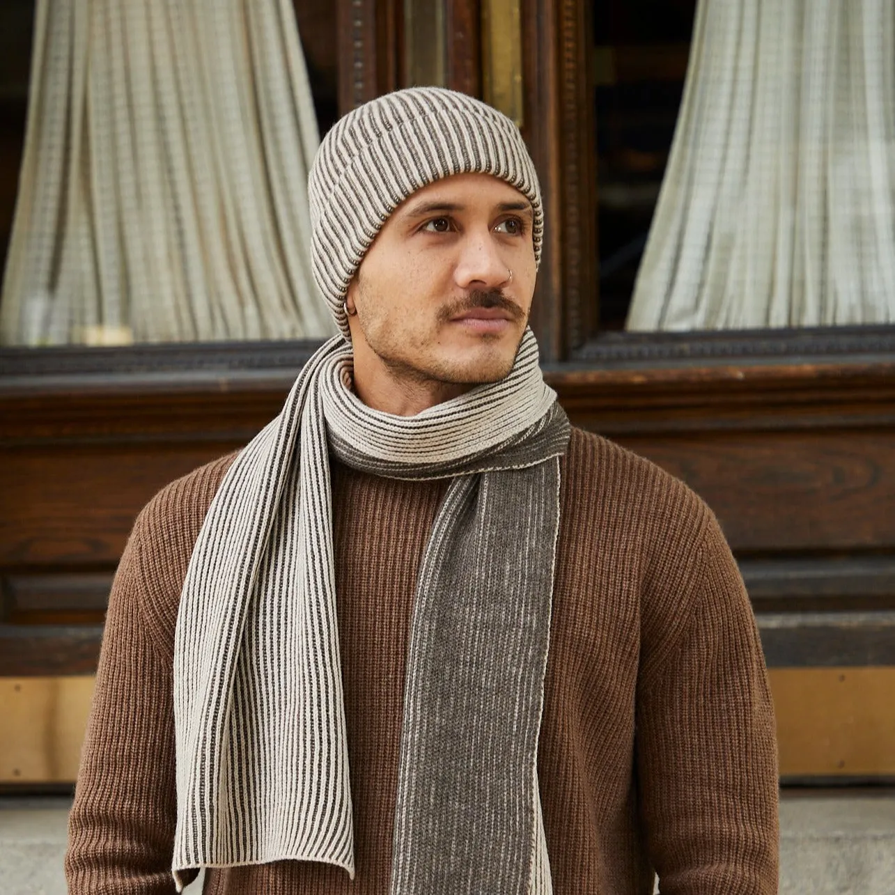 Sabah Beige/Brown Wool Beanie