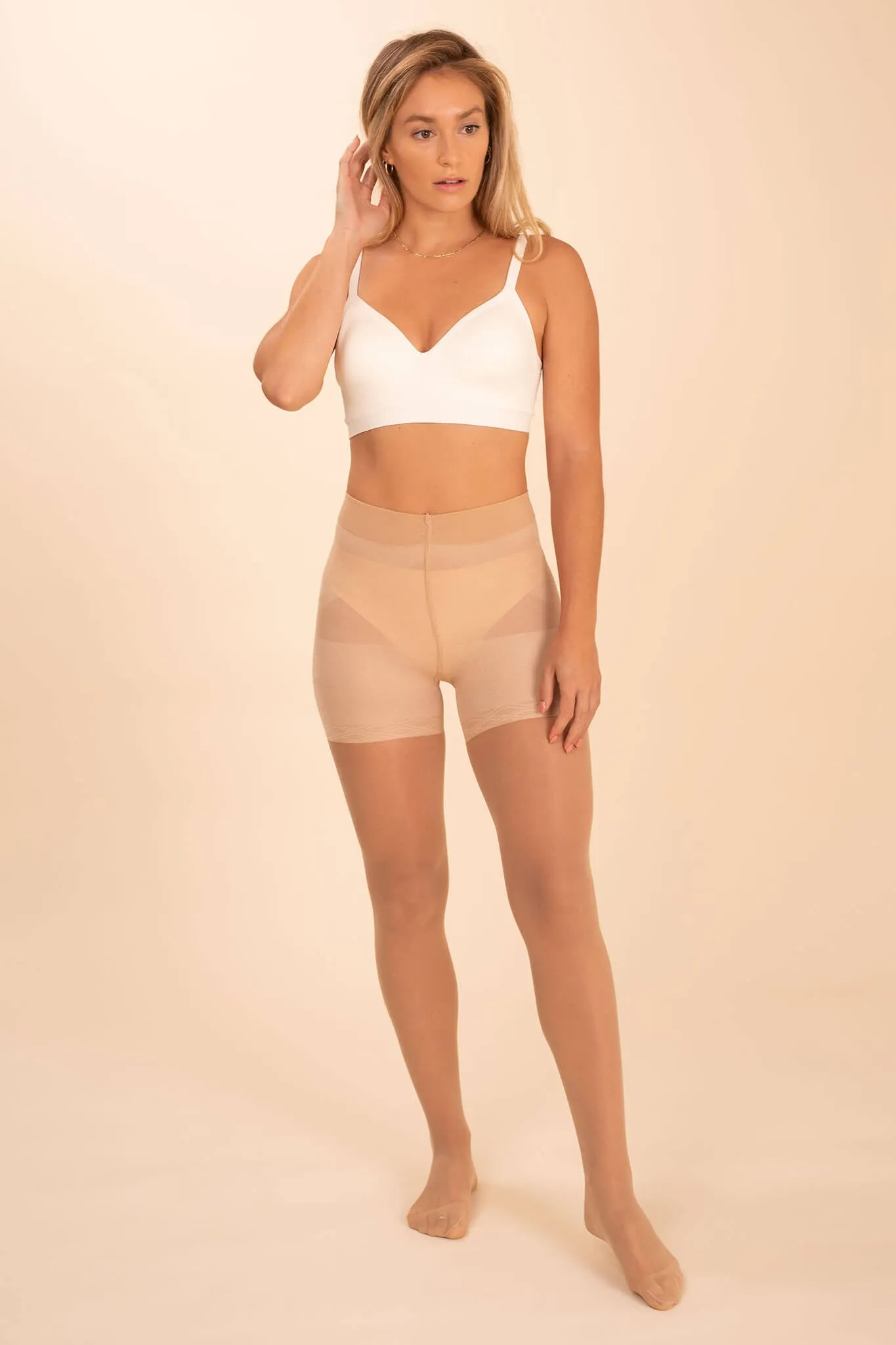 Sheer Contour Tights • Ivory