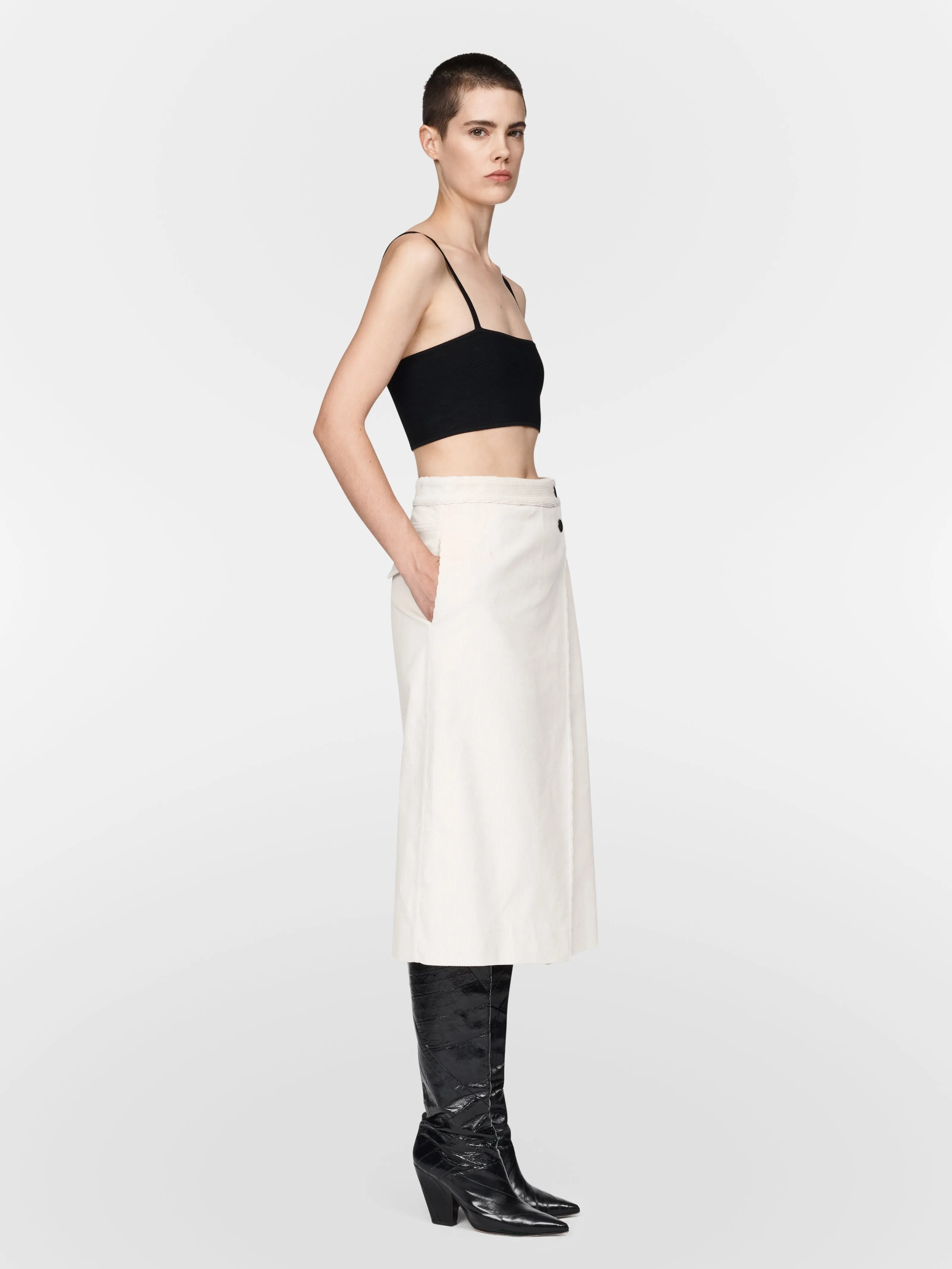 Snap Skirt in Ivory