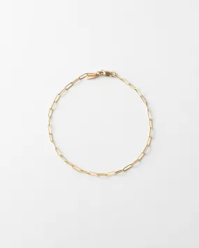 Solid Gold Dainty Paperclip Chain Bracelet