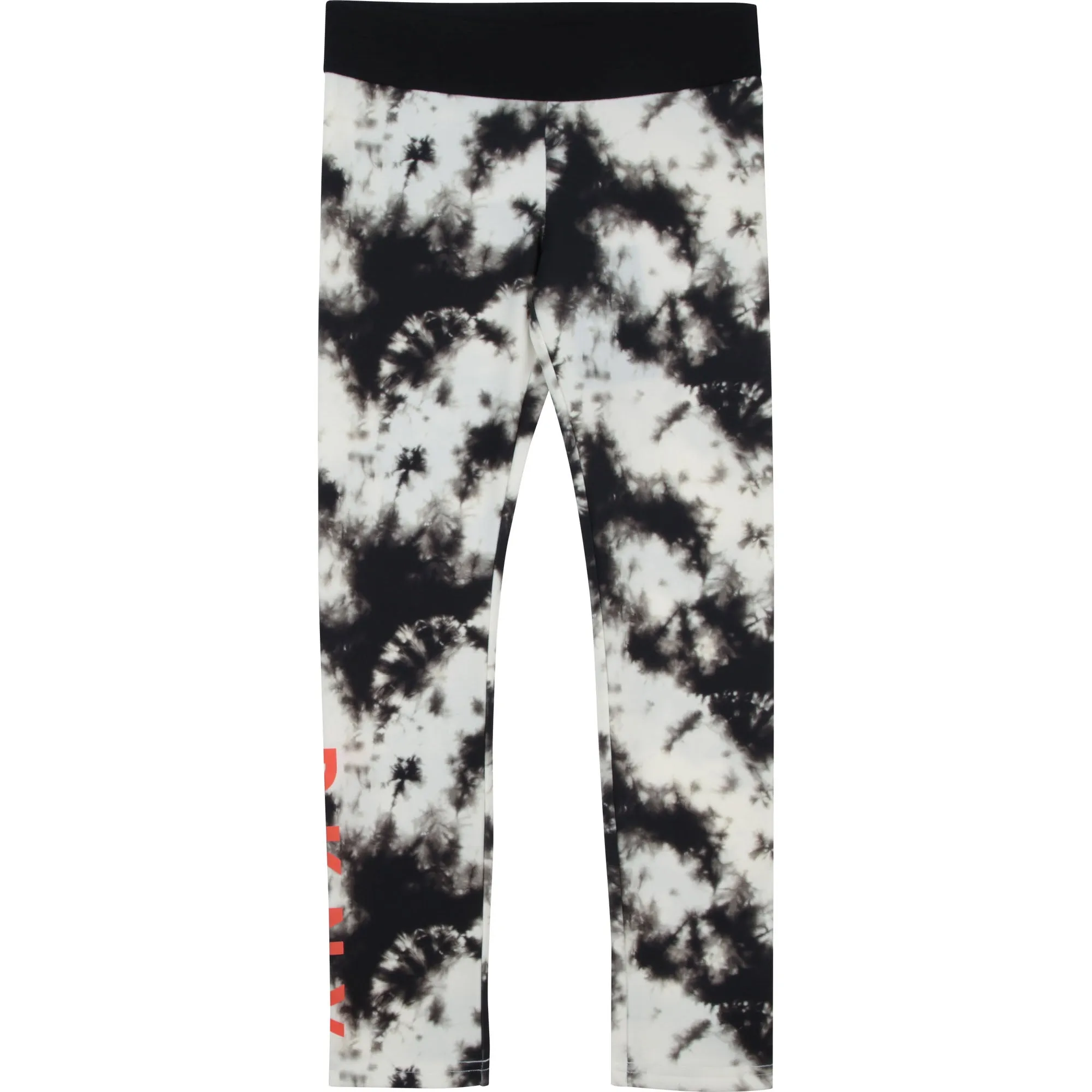 SS21 DKNY Girls Black & White Tie Dye Leggings