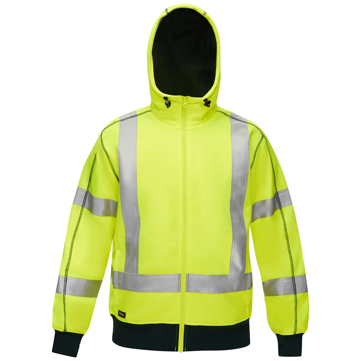 Sweatshirt - PIP Bisley® ANSI Type R Class 3 CSA Z96 X-Back Full Zip Hooded Sweatshirt with Sherpa Lining, PC323M6988X