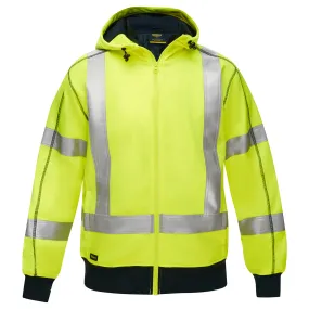 Sweatshirt - PIP Bisley® ANSI Type R Class 3 CSA Z96 X-Back Full Zip Hooded Sweatshirt with Sherpa Lining, PC323M6988X
