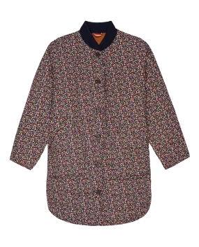 The Reversible Down Treeline Puffer. -- Midnight Floral and Copper