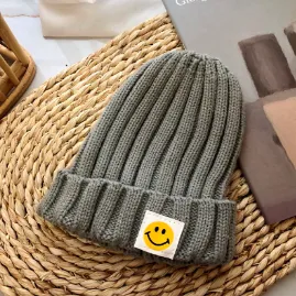 Toddler Ribbed Knit Beanie "LOVE SMILE"