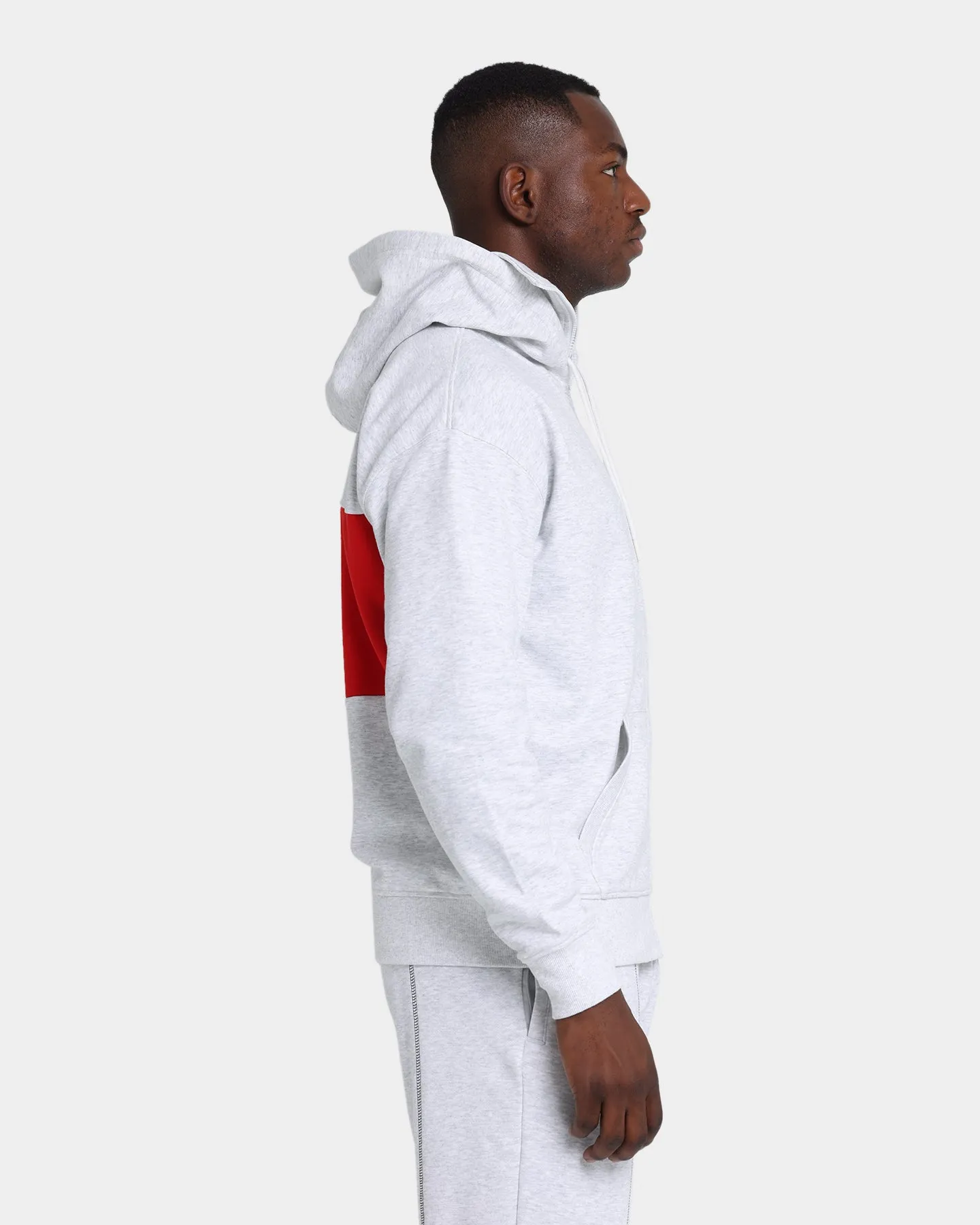 Tommy Jeans Zip-Thru Flag Hoodie Silver Grey Heather