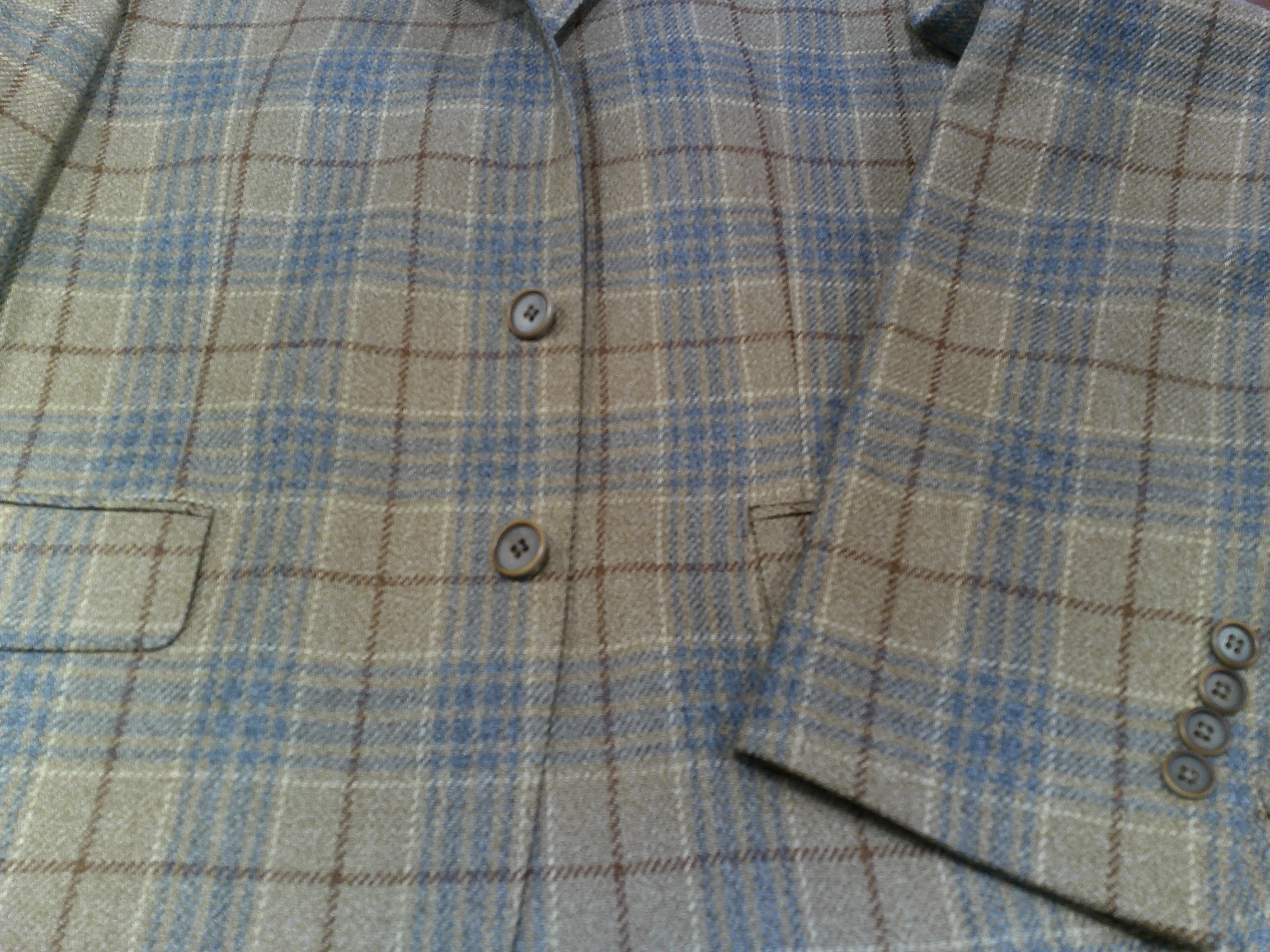 Tony The Tailor Tan/Grey/Wine Plaid Jacket