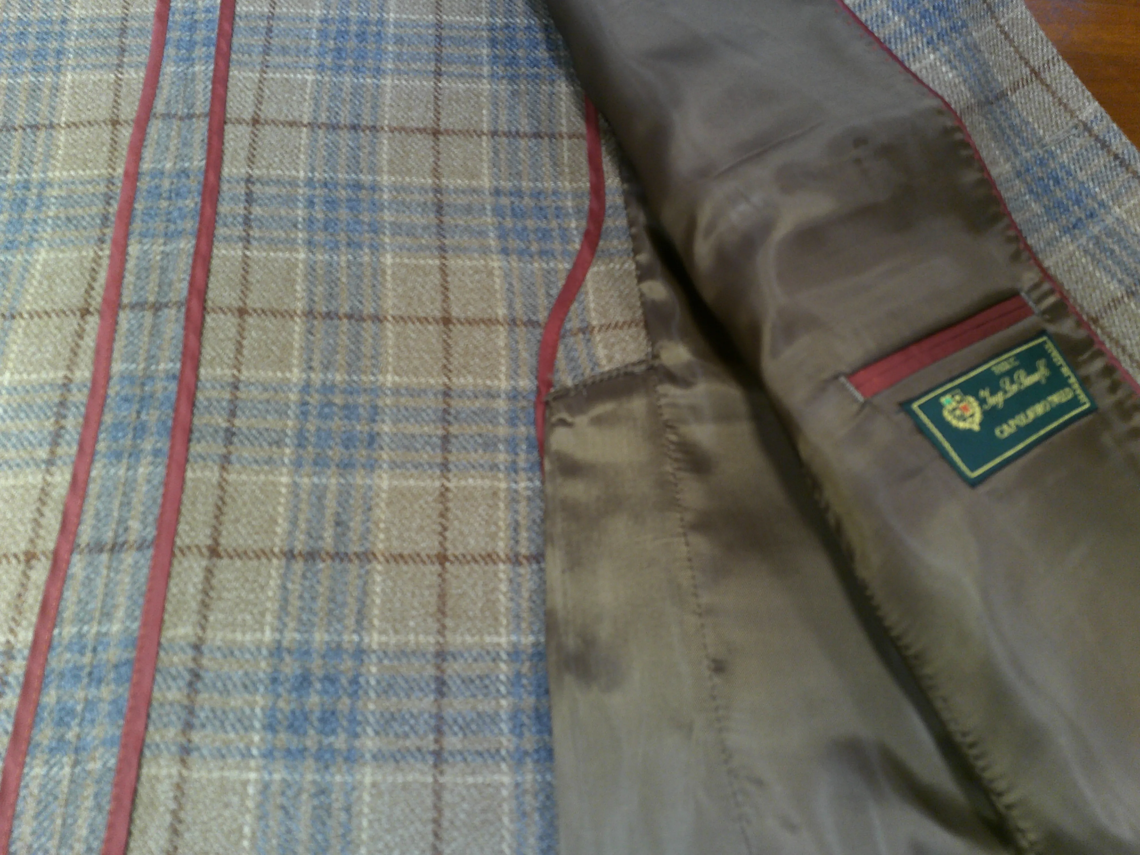 Tony The Tailor Tan/Grey/Wine Plaid Jacket