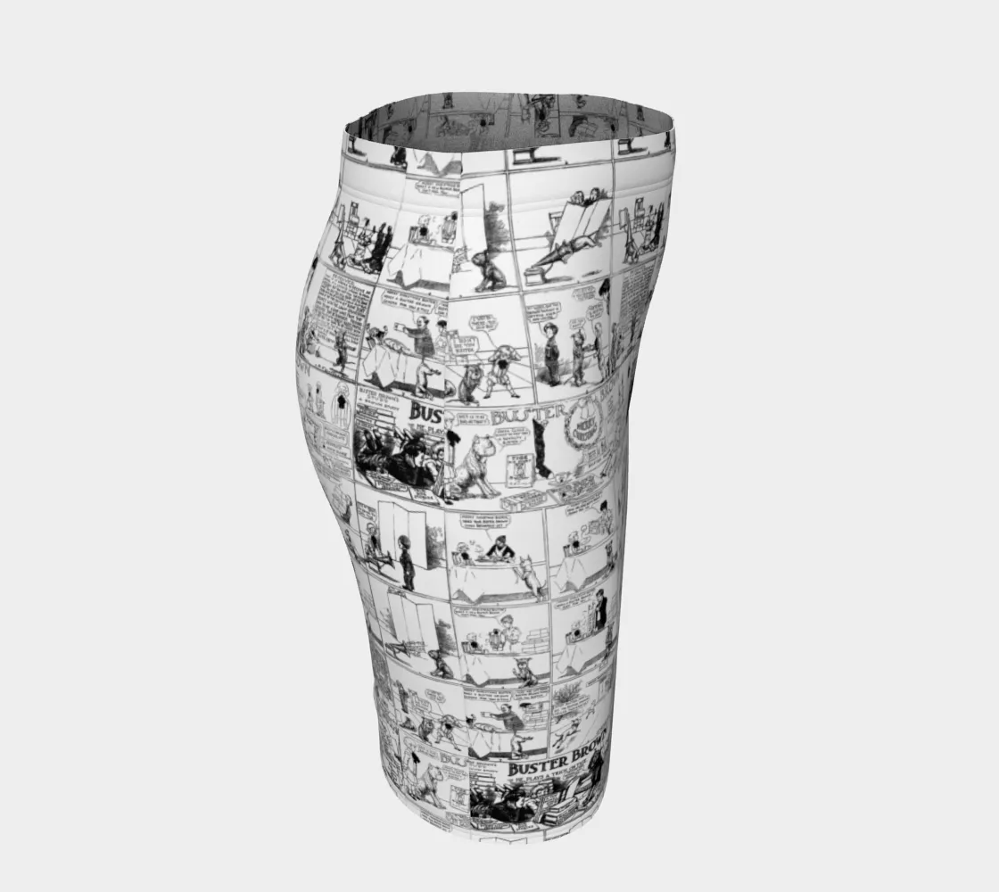 Vintage Comics Fitted Skirt