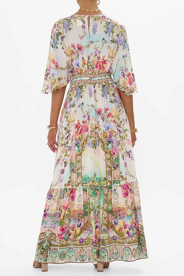 Waisted Dress With Hem Ruffle in Munchkinland