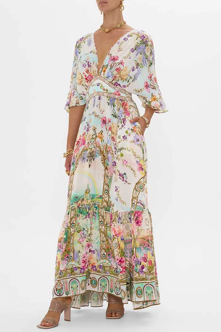 Waisted Dress With Hem Ruffle in Munchkinland